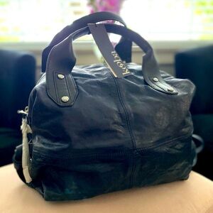 Beautiful soft leather Navy with brown straps Kooba bag Rare find